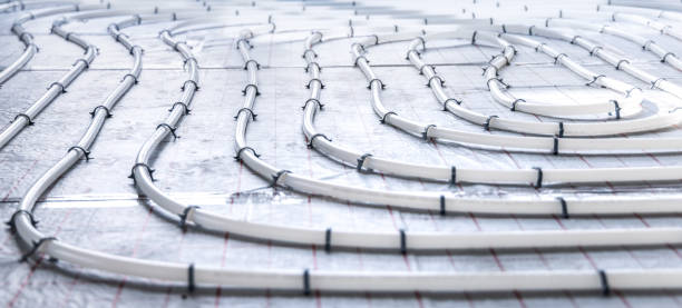 istock Layout of pipes for hydronic underfloor heating 1473647833