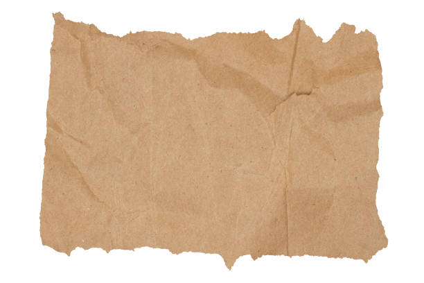 Brown butcher paper ripped rectangle isolated on white Brown butcher paper ripped rectangle isolated on white to use are a banner torn brown paper stock pictures, royalty-free photos & images