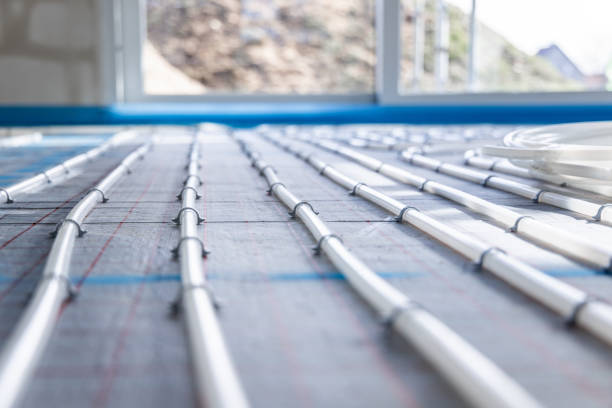 istock Close-up of pipes for hydronic underfloor heating 1473647855