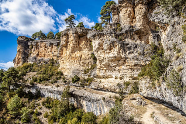 Panoramic view of the Serrania de Cuenca at Una in Spain. Hiking trails La Raya and El Escaleron in Una stock photo