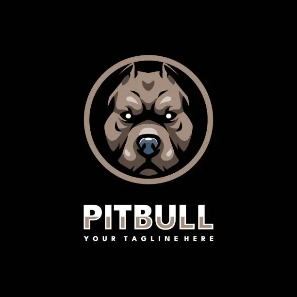 Vector illustration of Pitbull dog