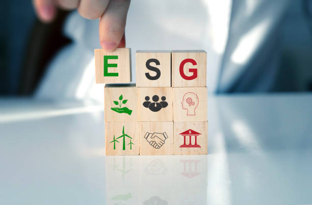 istock Environment social and governance(ESG) in sustainable and ethical business.Using technology of renewable resource to reduce pollution. 1473651445