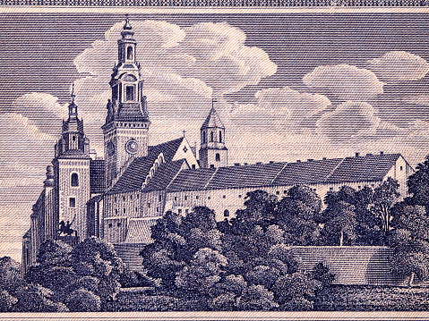 Wawel Royal Castle from Polish money