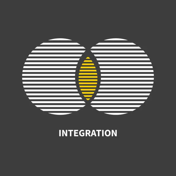 Vector illustration of Integration, interaction sign