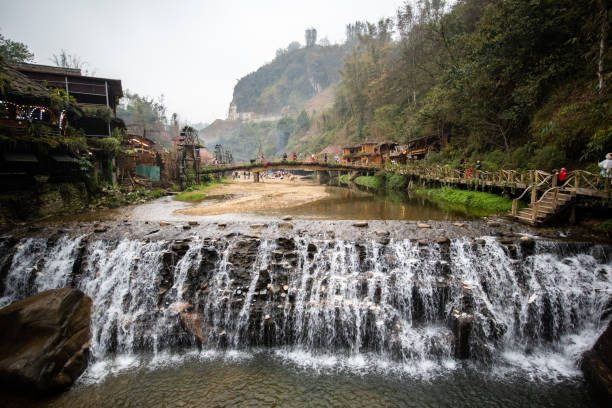 cat cat traditional village in sapa, vietnam - lao cai province bildbanksfoton och bilder