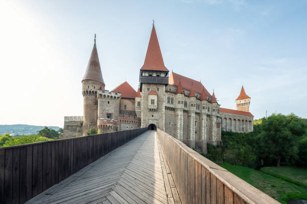 Beautiful view with the Corvin's Castle in Hunedoara, Romania Hunedoara, Romania - August 20, 2022: Beautiful view with the Hunyad Castle - Corvin's Castle in Hunedoara, Romania hunyad castle stock pictures, royalty-free photos & images