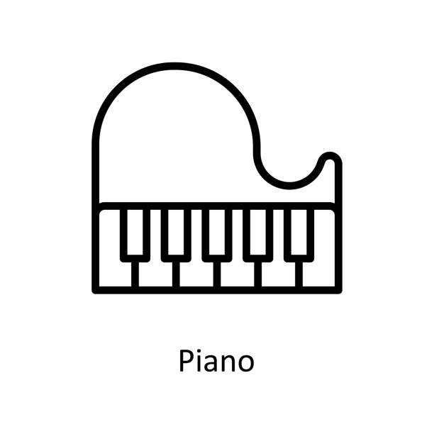 ilustrações, clipart, desenhos animados e ícones de piano vector outline ícone ilustração do design. símbolo da música no fundo branco do arquivo eps 10 - child prodigy