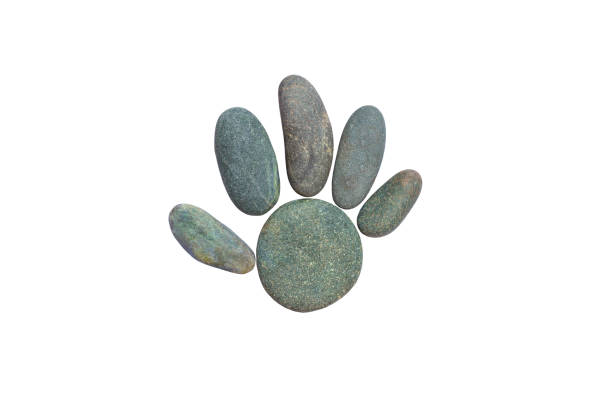 Handprint made of stones close up