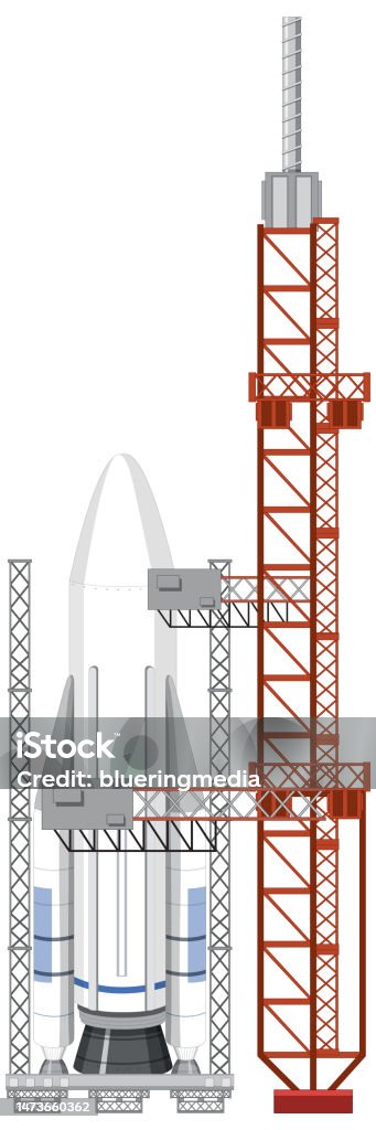 Launch Room Vector Rocket Launch Scaffolding Vector Stock Illustration - Download Image ...