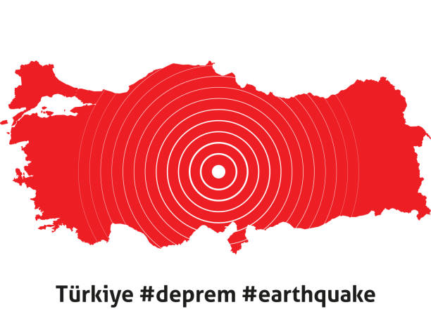 터키 지진. 터키에 지진이 일어나도록 기도하자. 터키 지도는 국기 색상입니다. 벡터 그림입니다. - turkey earthquake stock illustrations