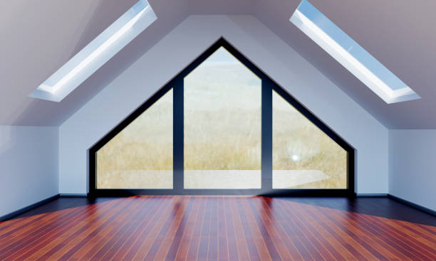 istock Classic mezzanine loft with big window 1473663764