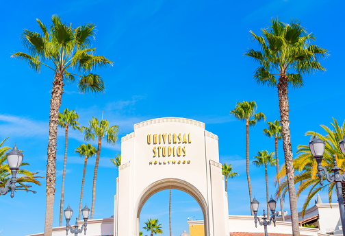 LOS ANGELES, CALIFORNIA - JANUARY 19, 2023: Universal Studios Hollywood Main Entrance