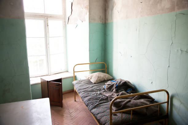 Minimalist poor interior in abandoned house
