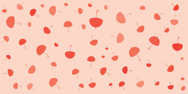 ilustrações de stock, clip art, desenhos animados e ícones de red umbrellas pattern - shade rain large group of objects autumn
