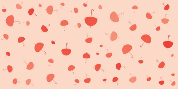 Vector illustration of Red Umbrellas Pattern