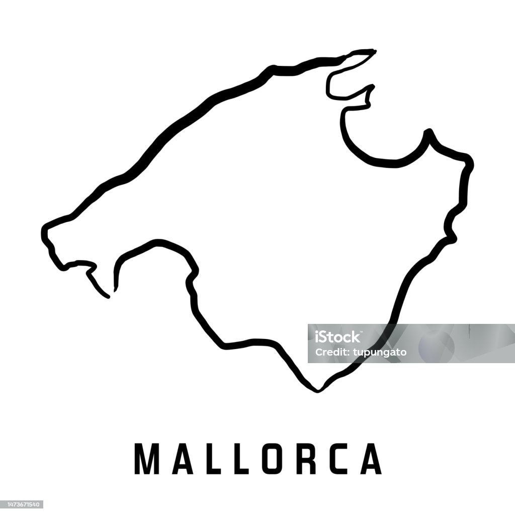 Majorca Map. Easy Mallorca Island Simple Outline Vector Map Stock Illustration - Download ...