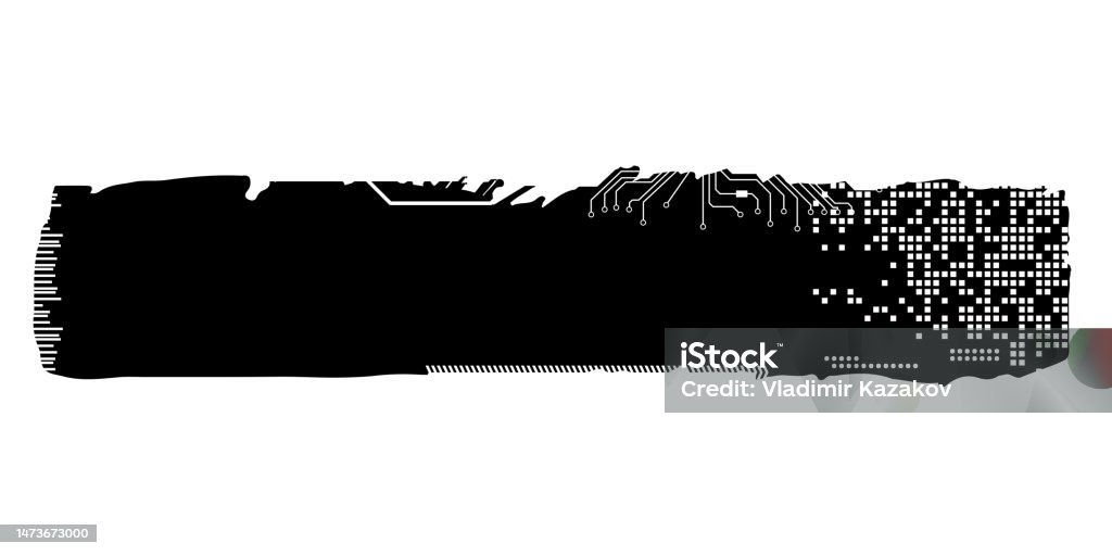 Tech Rectangle Design Rectangular Design Element Silhouette In Tech Style Isolated On White ...