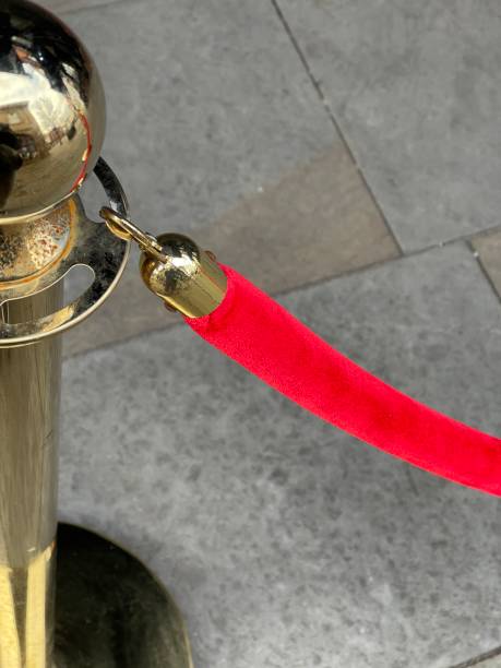 istock Red velvet vip rope barrier 1473674895