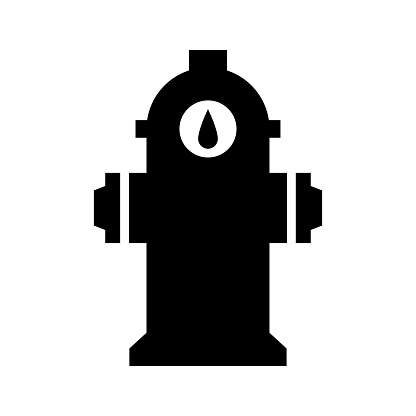 Fire hydrant inset mono color icon for various design projects. Grid icons designed to work together in a project to create visual unity.