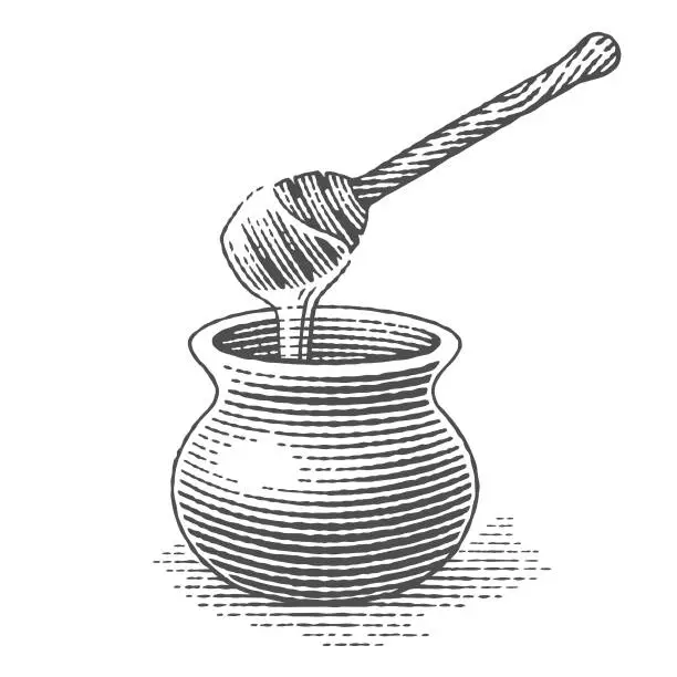 Vector illustration of Honey pot.