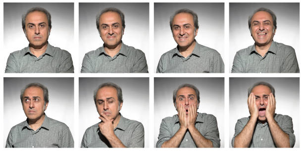Man making facial expressions