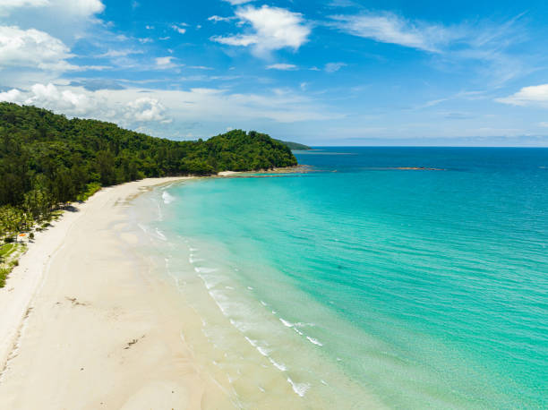 istock Top view of a beautiful sandy beach. Borneo, Malaysia. 1473681127