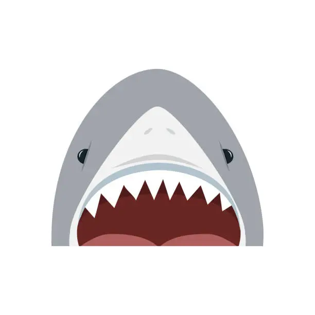 Vector illustration of Angry shark with open mouth