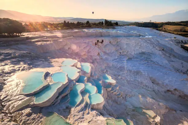 Photo of Vacation in Turkey view of Cotton Castle during summer which located in Pamukkale