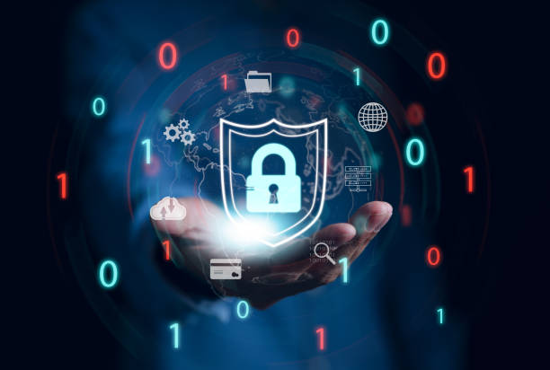 istock Cybersecurity and privacy concepts to protect data. Lock icon and internet network security technology. Businessman hand showing protect personal data on virtual screen. computer crime, cyber secure, 1473689465