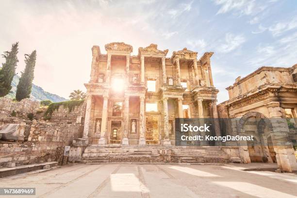Vacation In Turkey View Of Ephesus Ancient City During Summer Which Was An Ancient Greek City On The Coast Of Ionia Stock Photo - Download Image Now