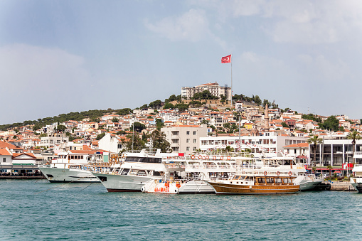 Vacation in Turkey view of Ayvalik town during summer