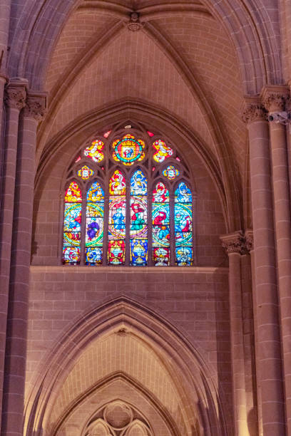 istock Stained window in the gothic cathedral of Toledo 1473689966