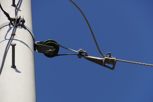 security rope on electric pole