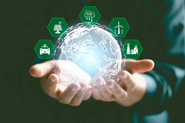 istock Developing sustainable CO2 concepts and low reduce CO2 emissions and carbon footprint to limit global warming and climate change. sustainable environmental management, Greenhouse from renewable energy 1473691227