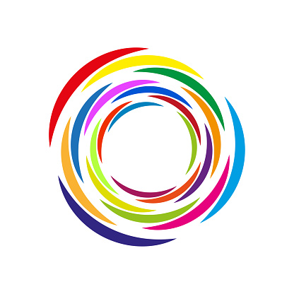 Colored circles spiral. Technology round. Color blend. Vector illustration. EPS 10.