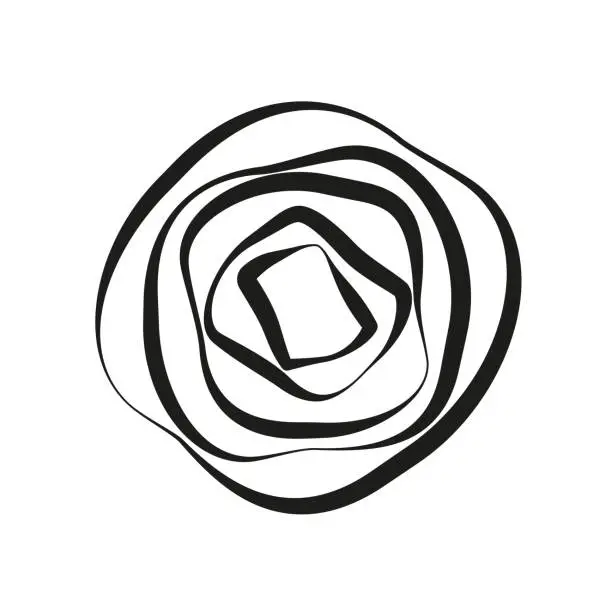 Vector illustration of Random spiral swirl. Design element. Vector illustration.
