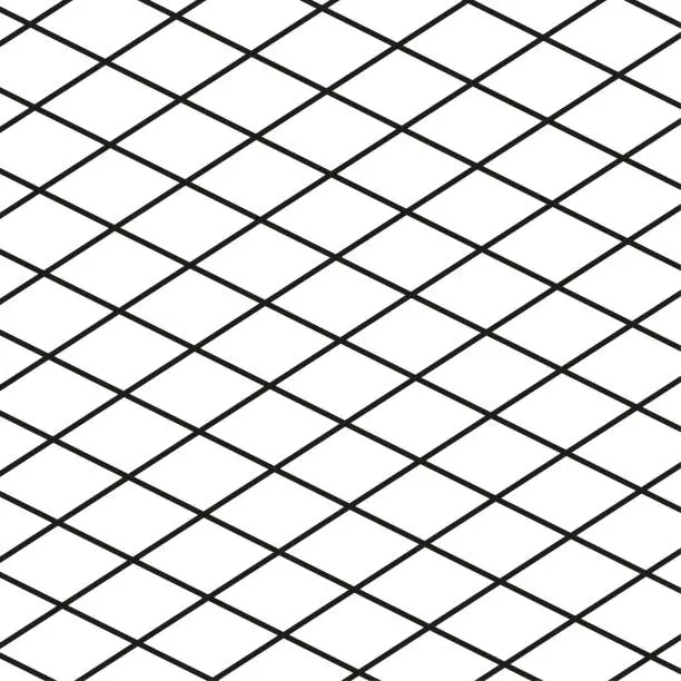 Vector illustration of Rhombus grid on white background. Vector illustration.