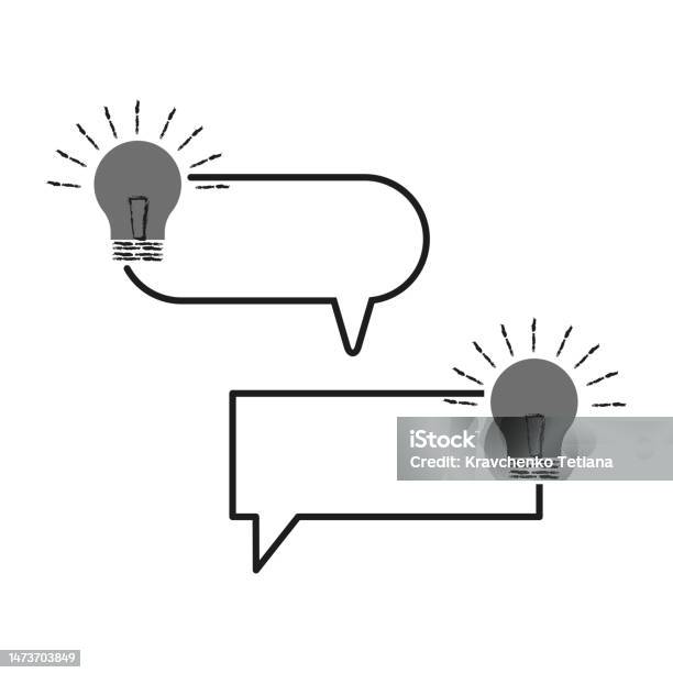 Empty Message Light Bulb Text Message Vector Illustration Stock ...