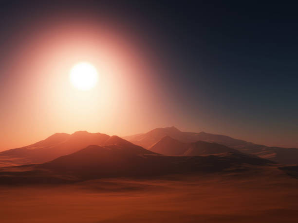 istock 3D desert landscape against a sunset sky 1473710036