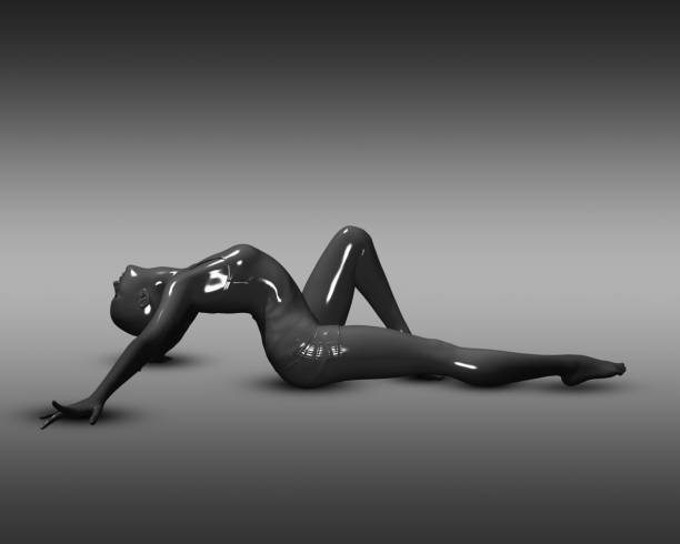 istock 3D glossy black female figure on a gradient background 1473710285