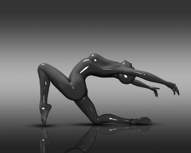 istock 3D glossy female figure in a dance pose on a gradient background 1473710300