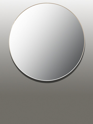 Mirror hanging on the wall with copy space (Frame with Clipping Path)