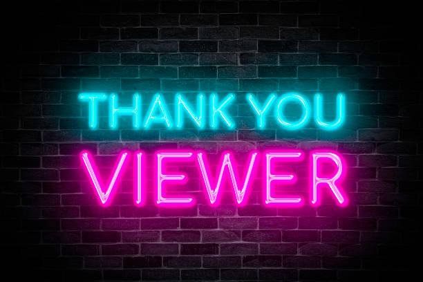 istock Thank You Viewer neon banner on brick wall background. 1473718217