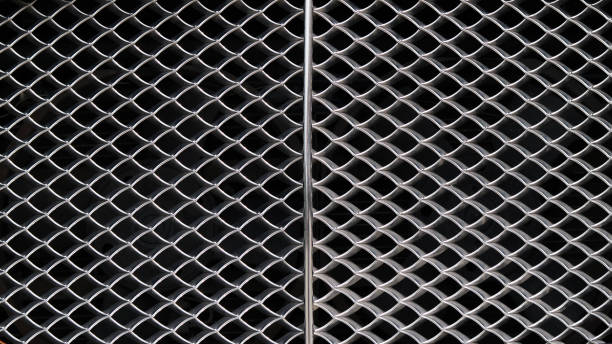 istock Decorative panel of a retro car cooling radiator. 1473718474