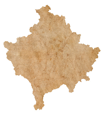 map of Kosovo on old brown grunge paper