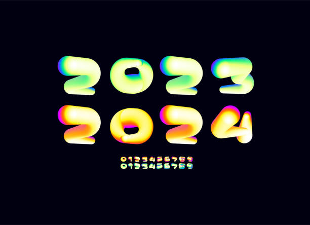 istock 3D neon New Year 2023 2024 bright bubble text design for holiday design banner, flyer, calendar, poster, invitation, annual report, vector illustration 10eps 1473723874