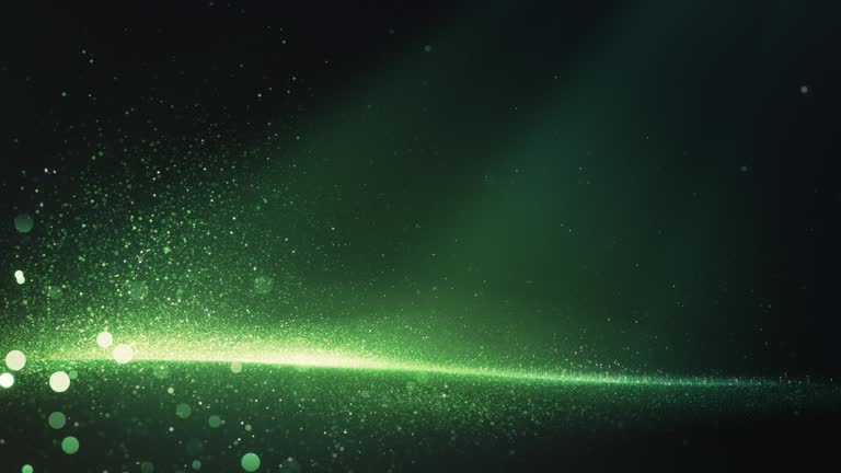 Beautiful Abstract Particle Background, Seamlessly Loopable Animation - Green Version - Design, Environmental Issues, Sustainable Business