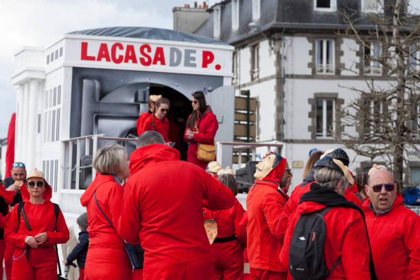 Parade float of the carnival of Landerneau stock photo