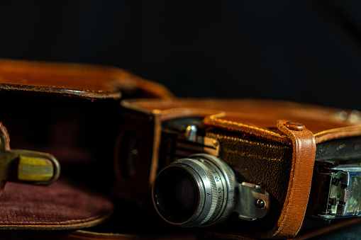 old style camera photo antique  still life and vintage lenses