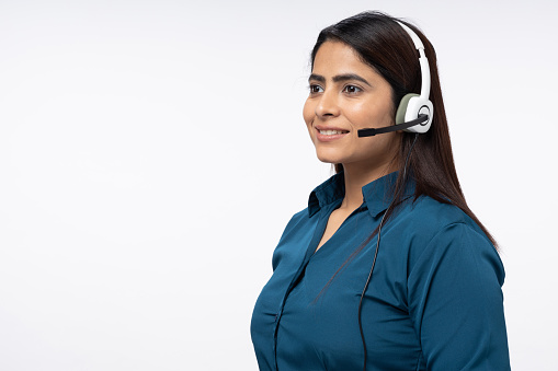 Young Customer Service Representative Wearing Headset